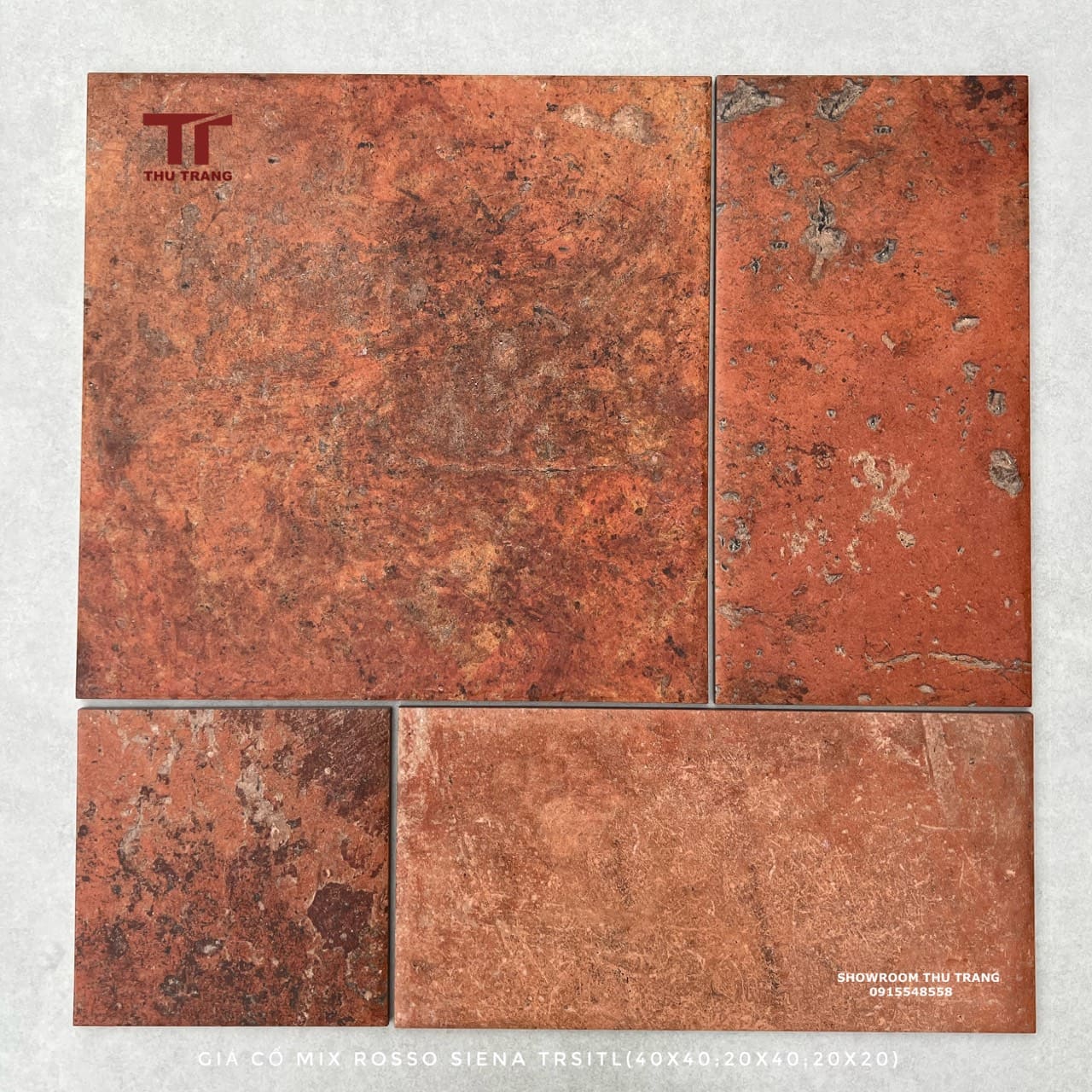 GẠCH CỔ MIX (20X40; 20X20; 40X40) Ý ROSSO SIENA TRSITL