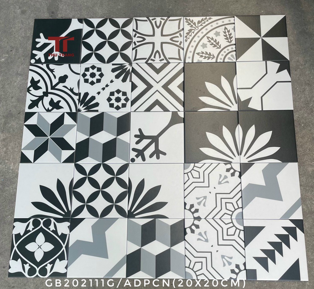 GẠCH BÔNG TRUNG QUỐC GB202111G.ADPCN (20x20cm)
