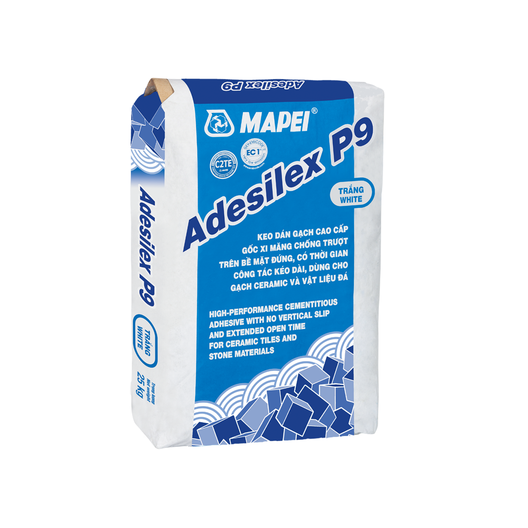 Keo dán gạch thương hiệu Ý- Mapei Adesilex P9 white ( bao 25kg)