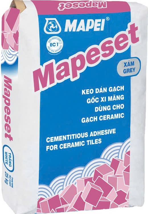 Keo dán gạch thương hiệu Ý- Mapei Mapesset grey ( bao 25kg)