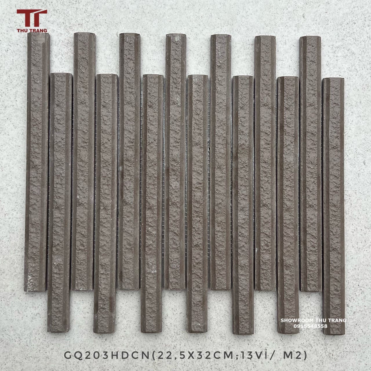 GẠCH TRANG TRÍ MOSAIC QUE TRUNG QUỐC GQ203HĐCN (22,5x32cm)