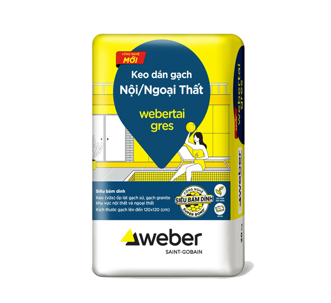Keo dán gạch Weber Taigress xám ( bao 20kg )