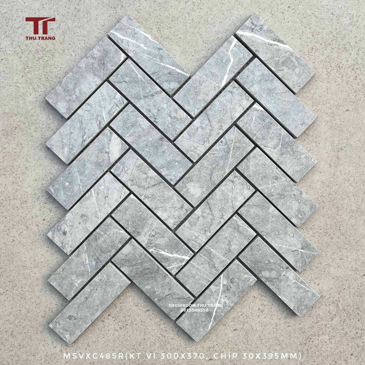 GẠCH TRANG TRÍ MOSAIC XƯƠNG CÁ MSIXC485R (300x370mm)