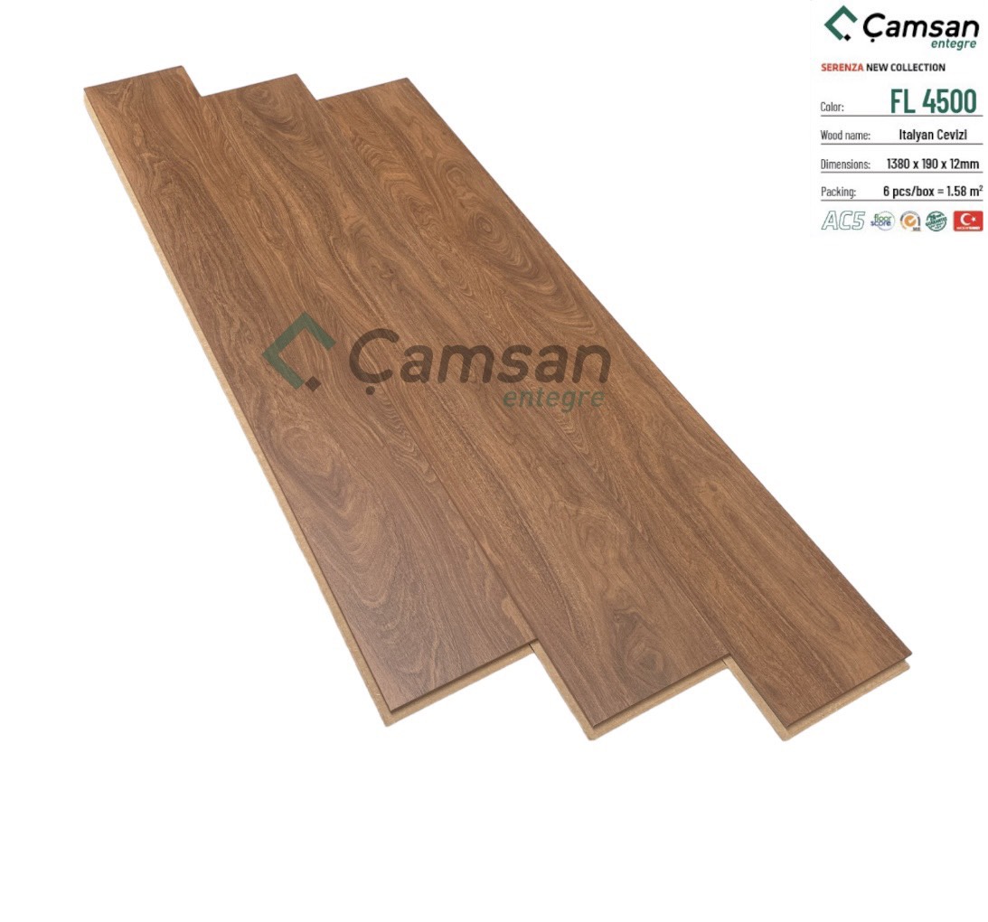 SÀN GỖ CÔNG NGHIỆP CAMSAN 12MM FL4500