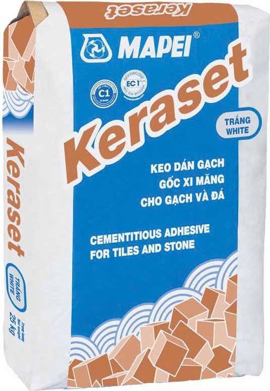 Keo dán gạch Mapei thương hiệu Ý- Mapei Keraset White (bao 25kg)
