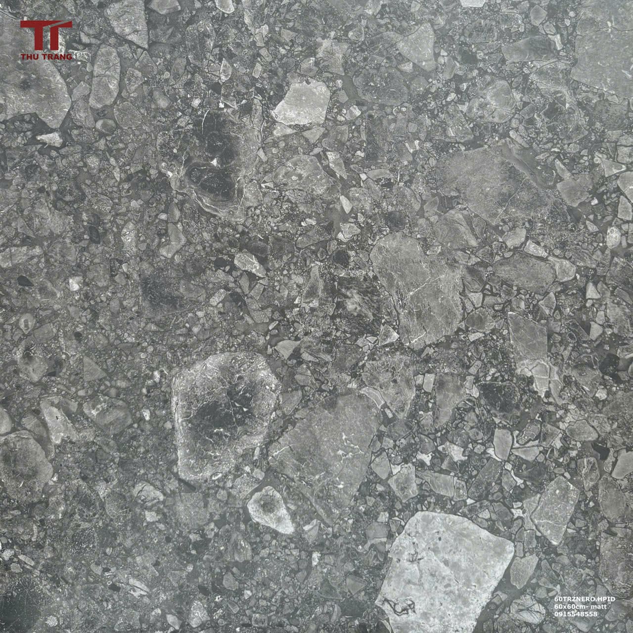 GẠCH TERRAZZO ẤN ĐỘ 60TRZNERO.HPID (60X60cm)