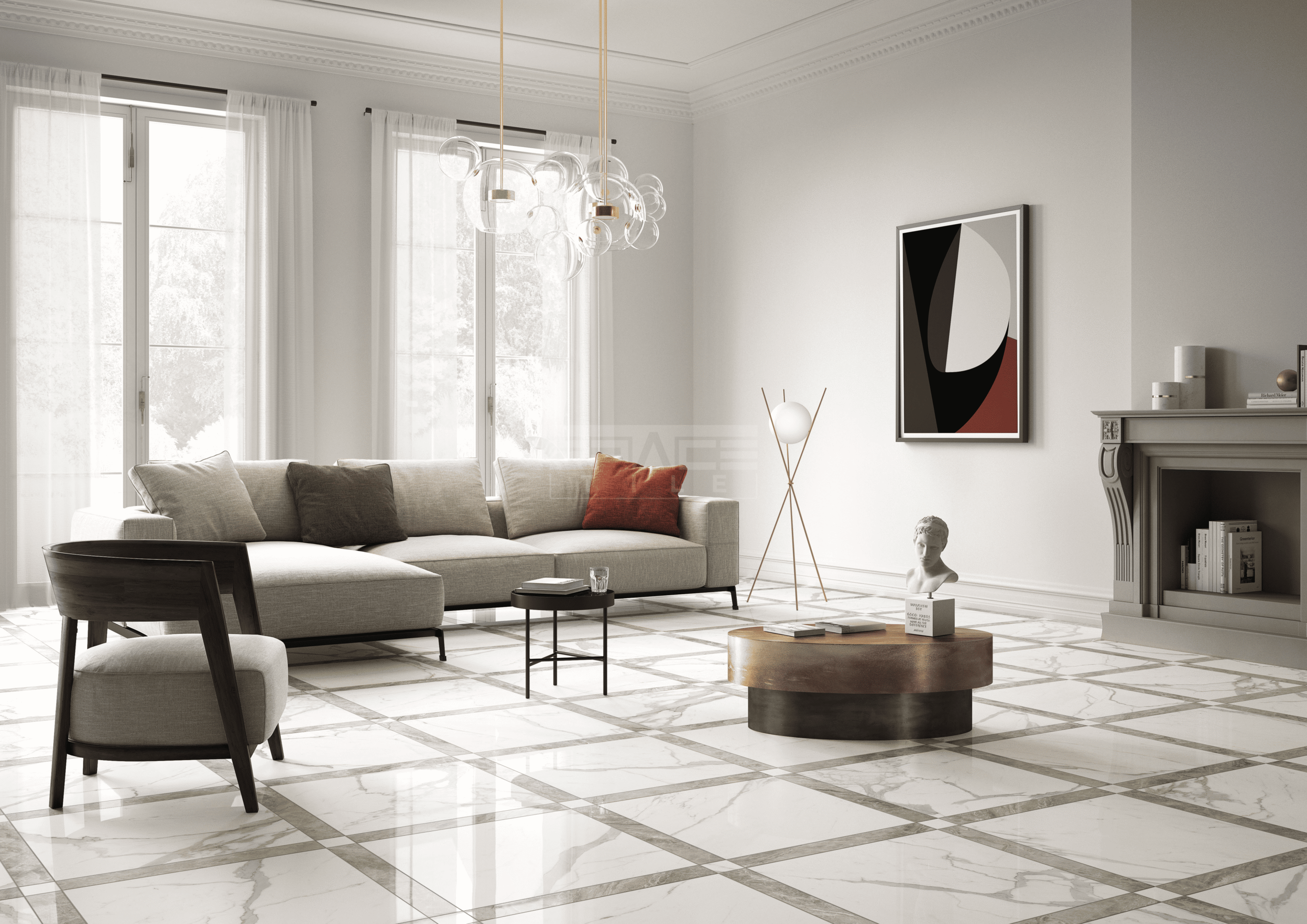 GẠCH VÂN ĐÁ KHỔ LỚN Ý 120STLU.SPITL (120x120cm)