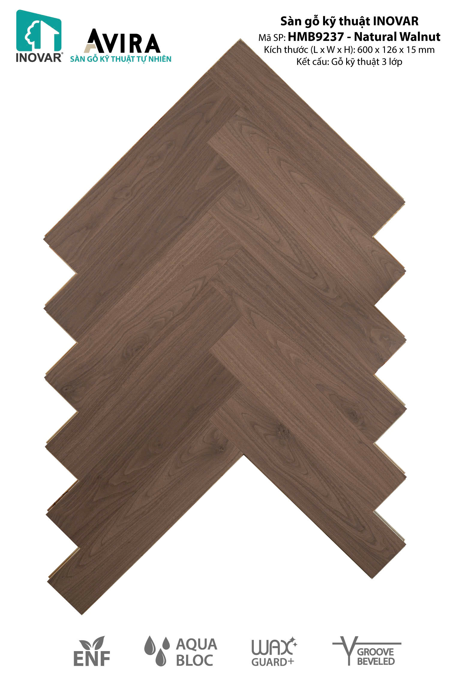 SÀN GỖ KỸ THUẬT INOVAR HMB9237 (600x126x15mm)
