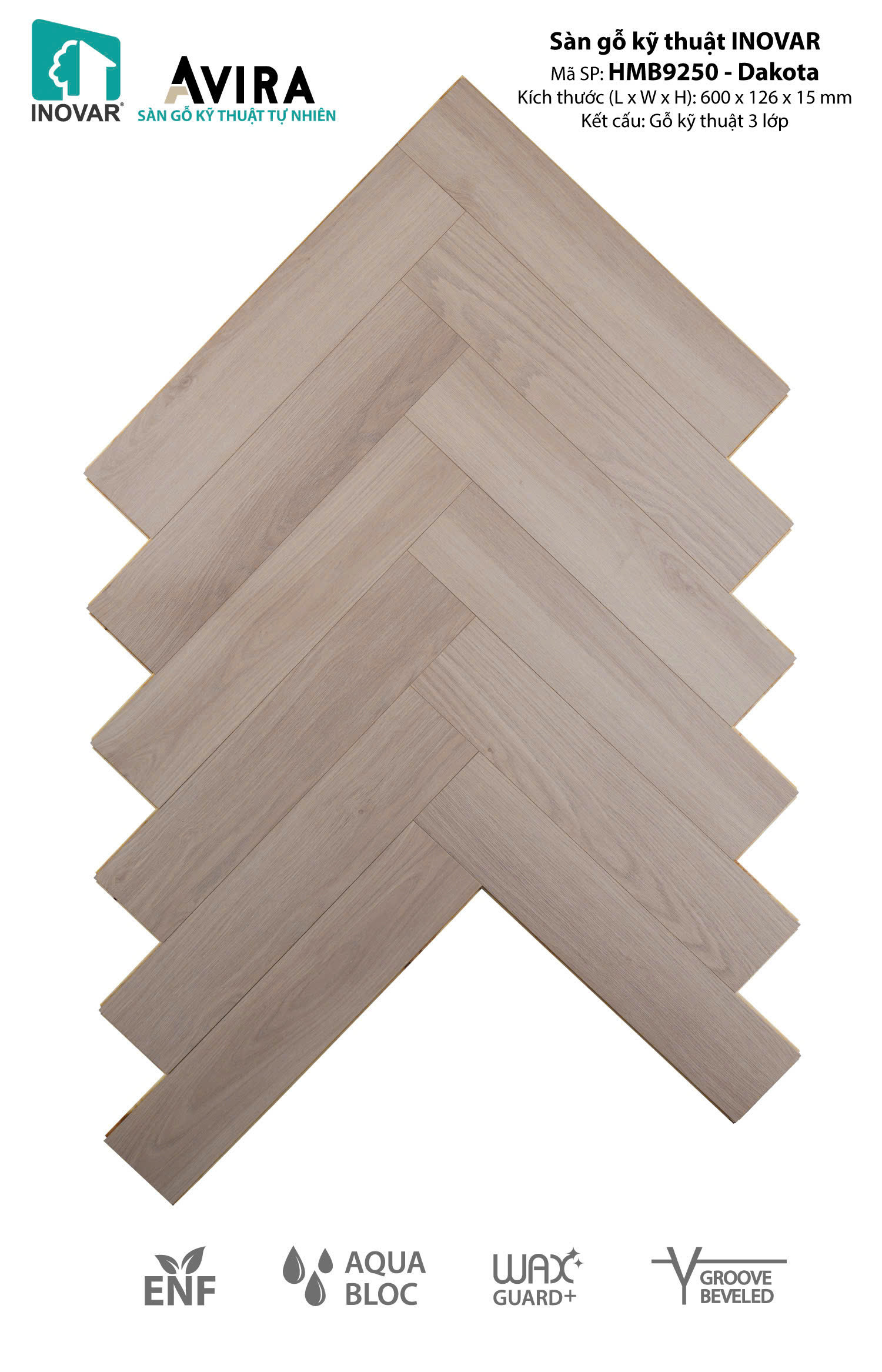 SÀN GỖ KỸ THUẬT INOVAR HMB9250 (600x126x15mm)