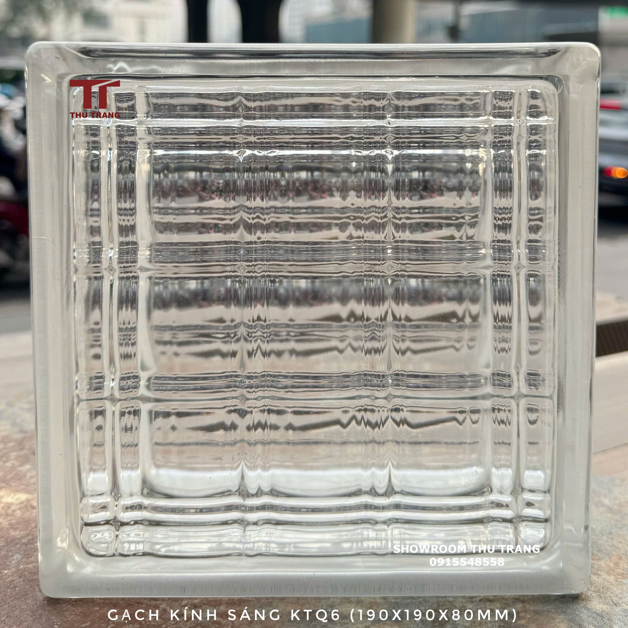 GẠCH KÍNH LẤY SÁNG KTQ6 (190X190X80MM)