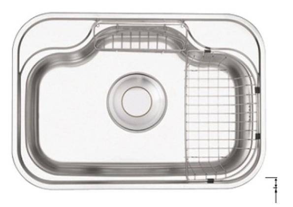 Chậu rửa bát 1 hố Hàn Quốc Cico CB740 (740 x 525 x 220 mm)