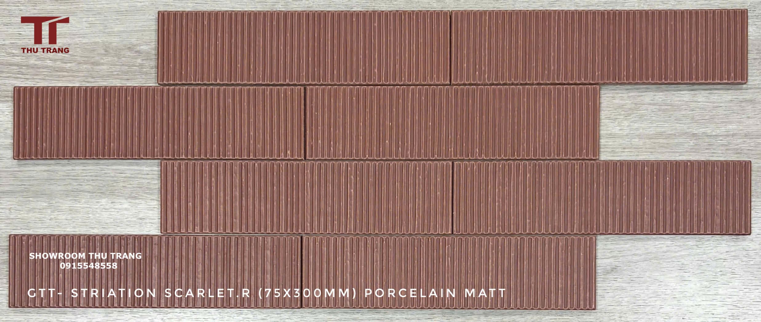 Gạch trang trí GTT-STRIATION SCARLET.R (7,5x30cm)