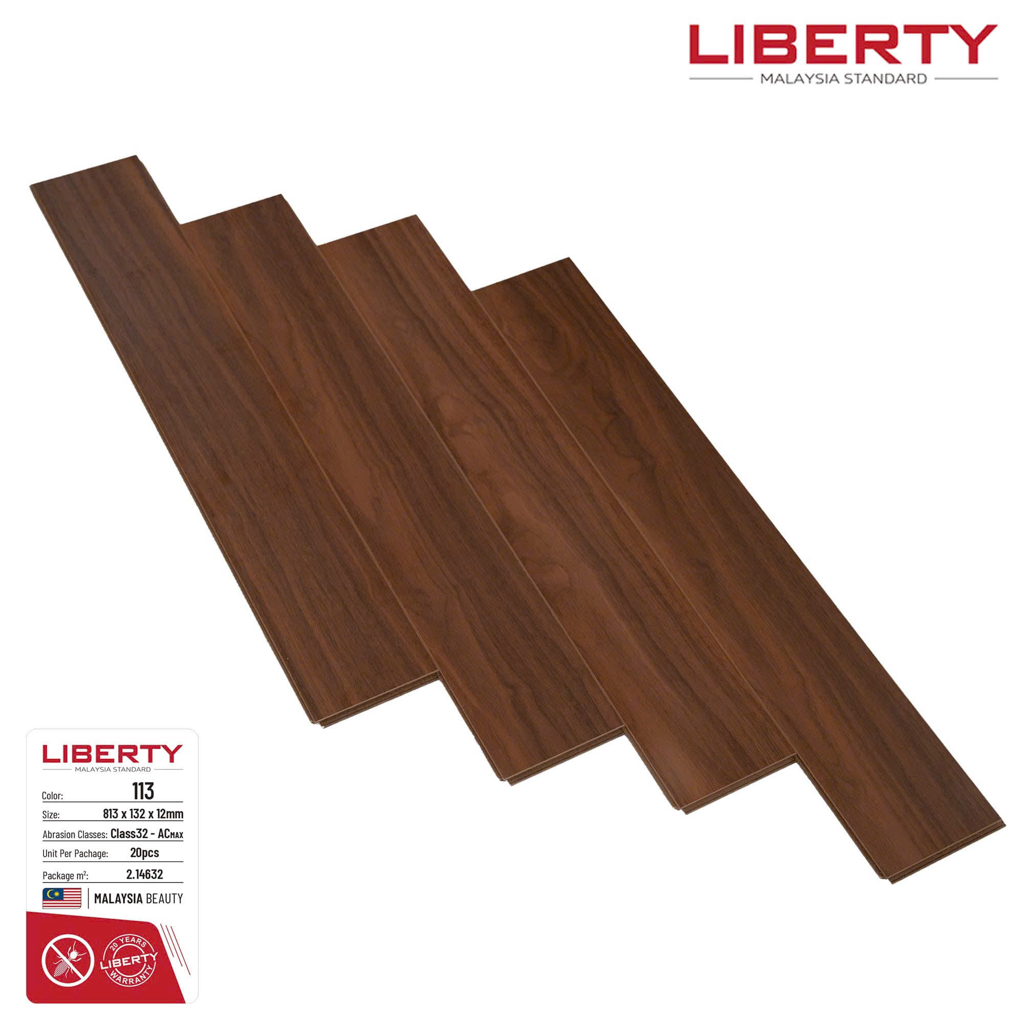 SÀN GỖ CÔNG NGHIỆP LIBERTY 113 (813 x132x12mm)