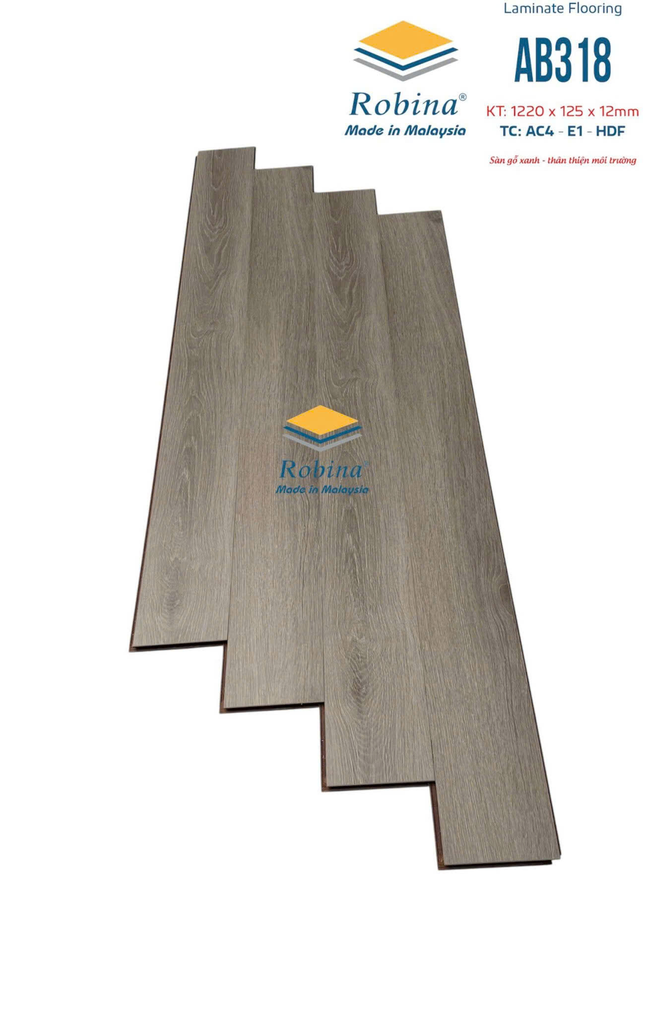 SÀN GỖ CÔNG NGHIỆP ROBINA AB318 12MM (BẢN NHỎ)