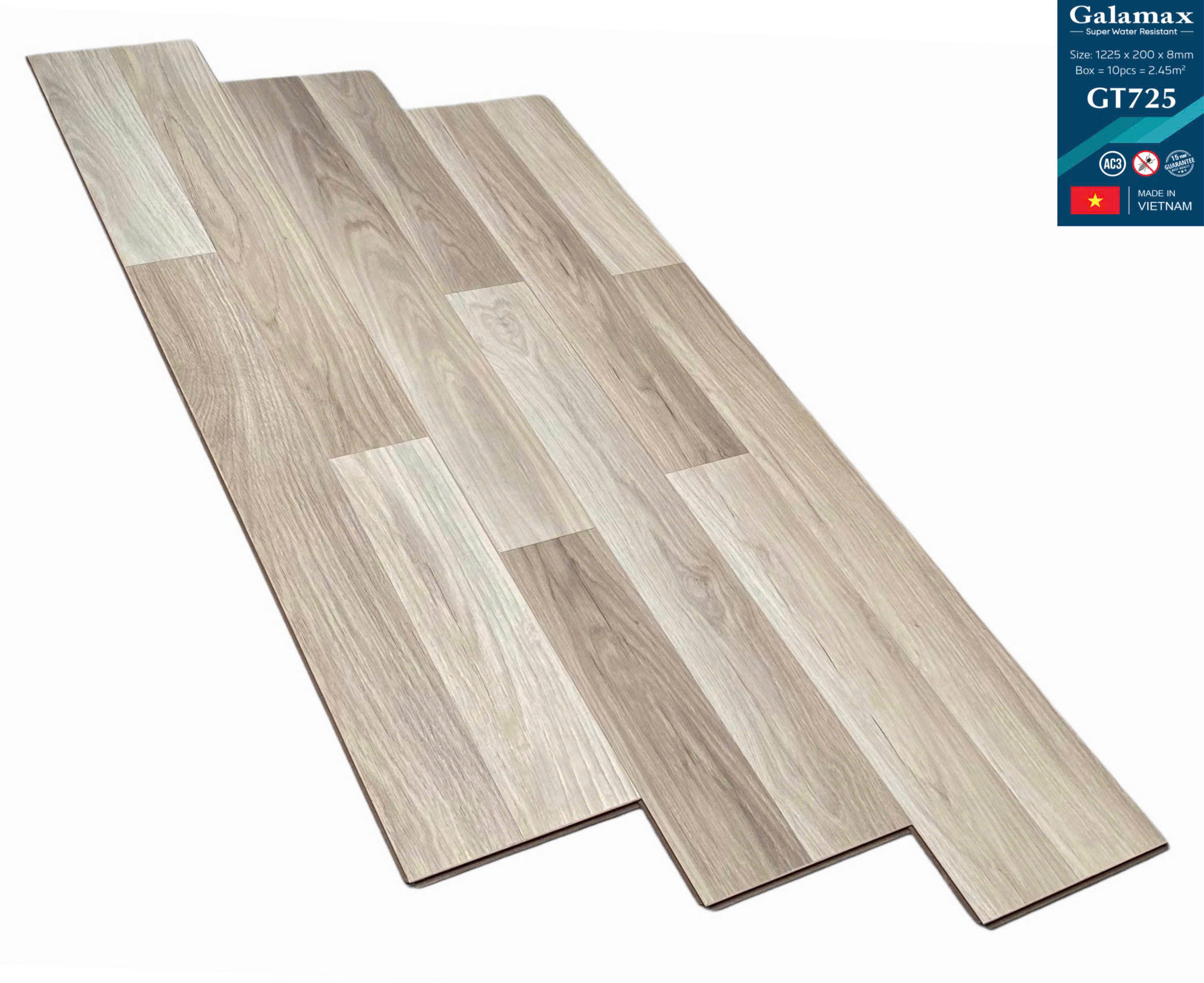SÀN GỖ CÔNG NGHIỆP 8MM GALAMAX GT725 (BẢN TO)
