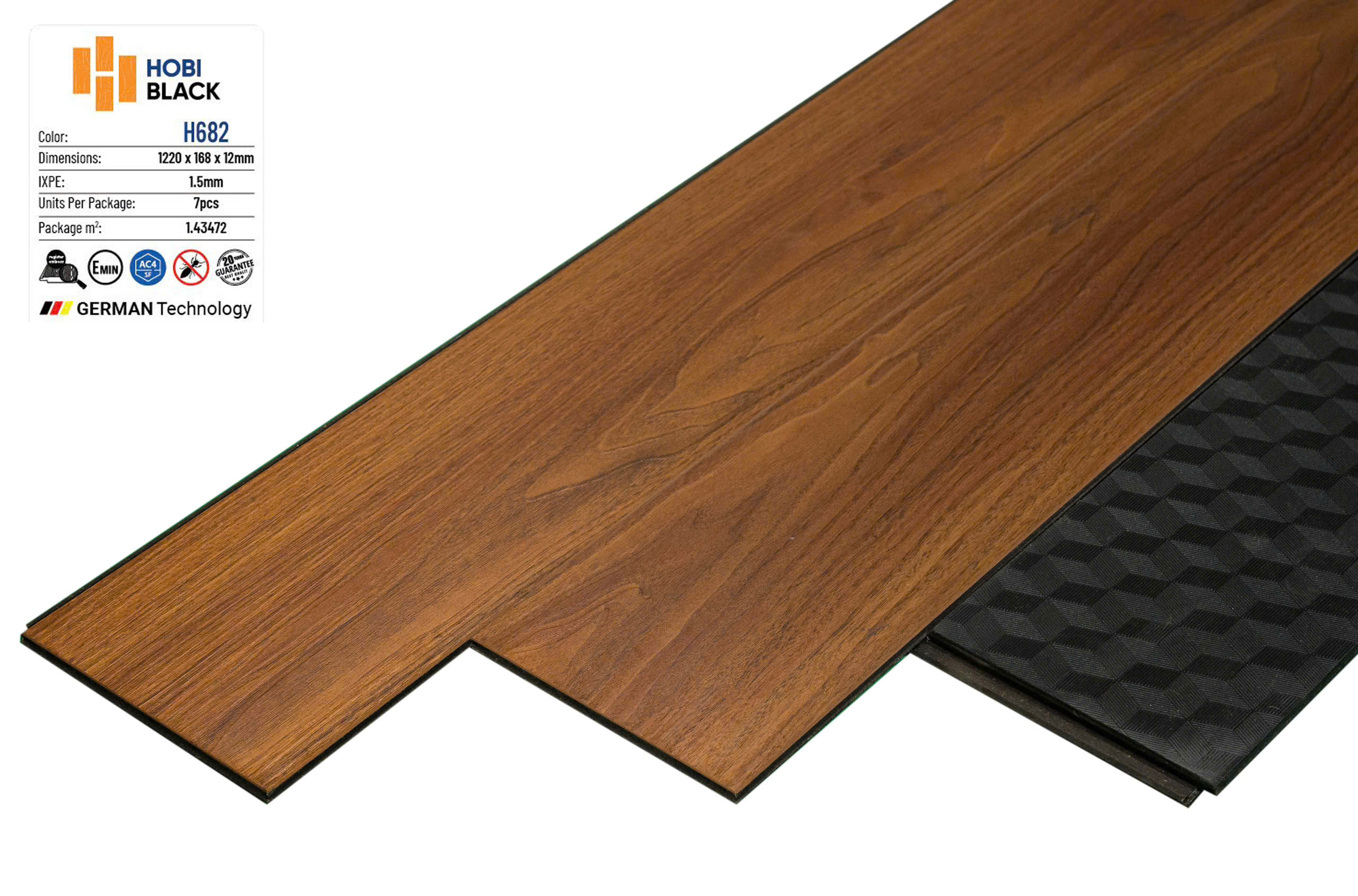 SÀN GỖ CÔNG NGHIỆP HOBI BLACK H682 (1220x168x12mm)